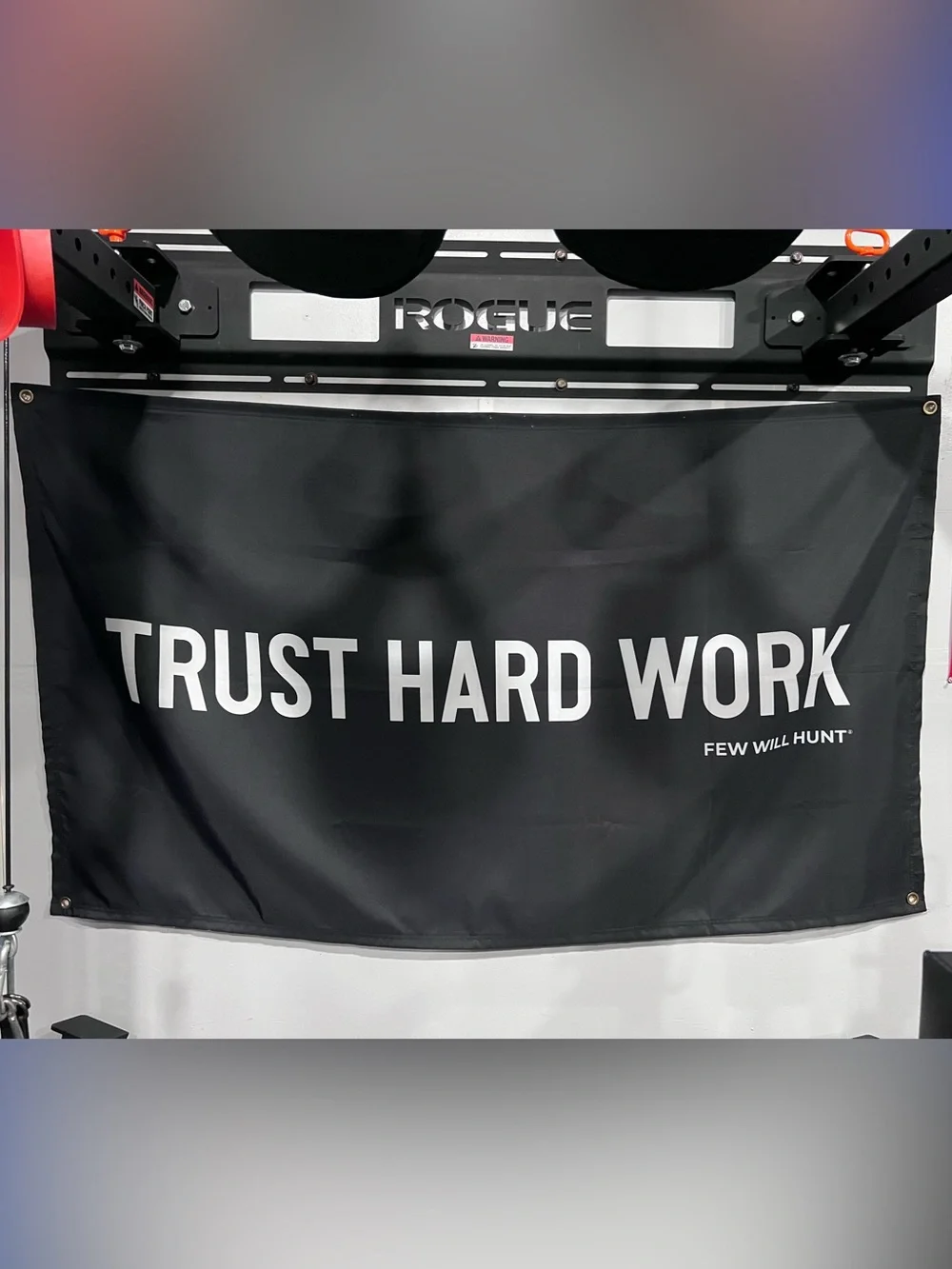 Trust Hard Work Black Motivational Wall Banner by Few Will Hunt